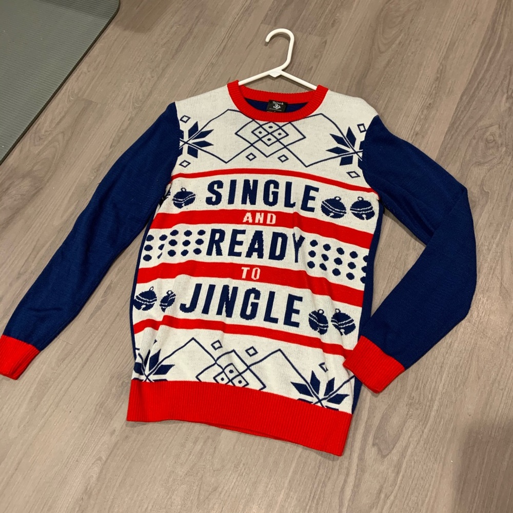 Single and ready to Jingle Christmas sweater. S
